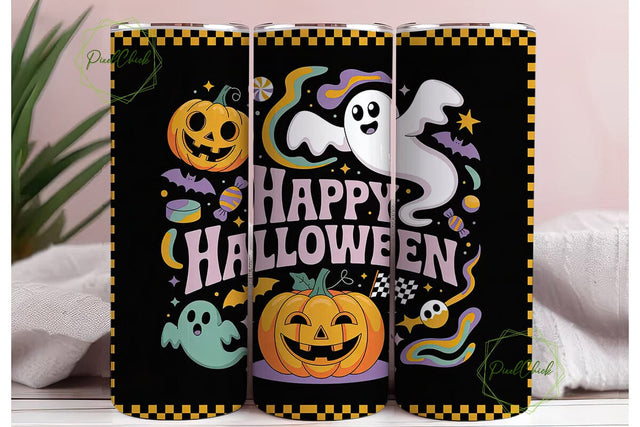 Happy Halloween 20oz Tumbler Wrap Sublimation PixelChick 
