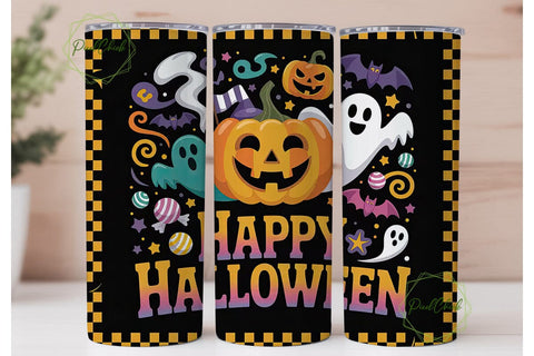 Happy Halloween 20oz Tumbler Wrap Sublimation PixelChick 