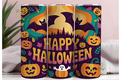 Happy Halloween 20oz Tumbler Wrap Sublimation PixelChick 