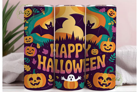 Happy Halloween 20oz Tumbler Wrap Sublimation PixelChick 