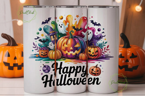 Happy Halloween 20oz Tumbler Wrap Sublimation PixelChick 