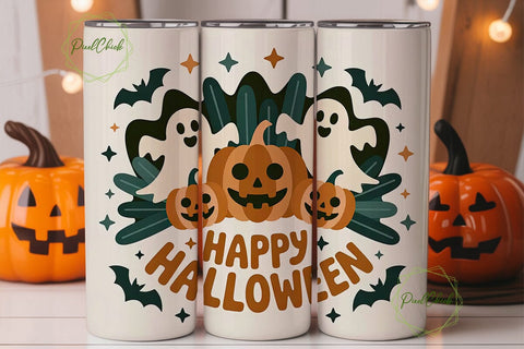 Happy Halloween 20oz Tumbler Wrap Sublimation PixelChick 
