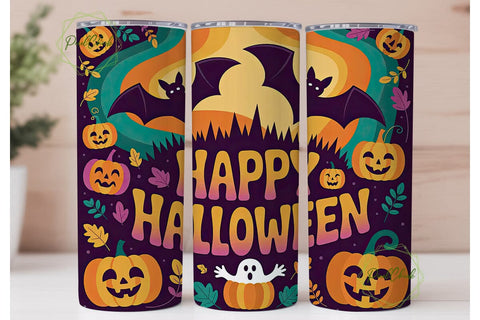 Happy Halloween 20oz Tumbler Wrap Sublimation PixelChick 