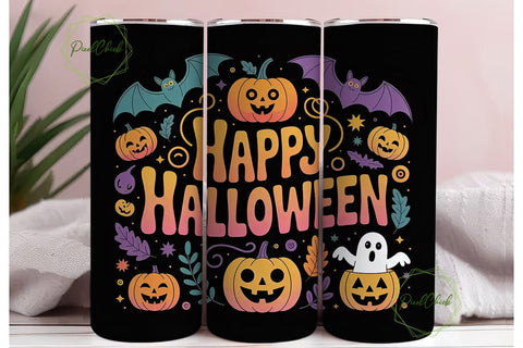 Happy Halloween 20oz Tumbler Wrap Sublimation PixelChick 