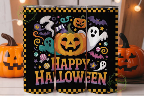 Happy Halloween 20oz Tumbler Wrap Sublimation PixelChick 