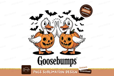Happy Halloween Ducks With Pumpkins orange white Sublimation Designangry 