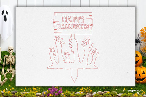 Happy Halloween Garden Stake Laser Cut SVG SvgOcean 