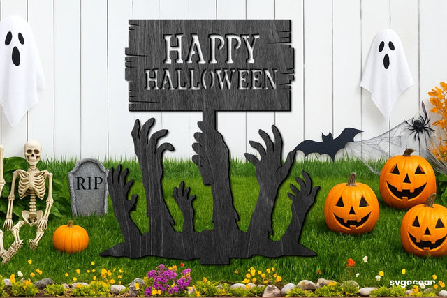 Happy Halloween Garden Stake Laser Cut SVG SvgOcean 