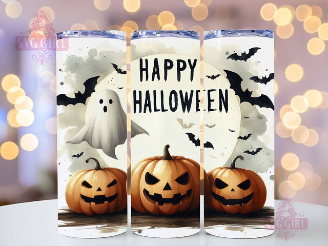 Happy Halloween Ghost 20oz Tumbler Wrap Sublimation Design, Straight Tapered Tumbler Wrap, Happy Halloween Spooky Tumbler Png, Instant Digital Download Sublimation SvggirlplusArt 