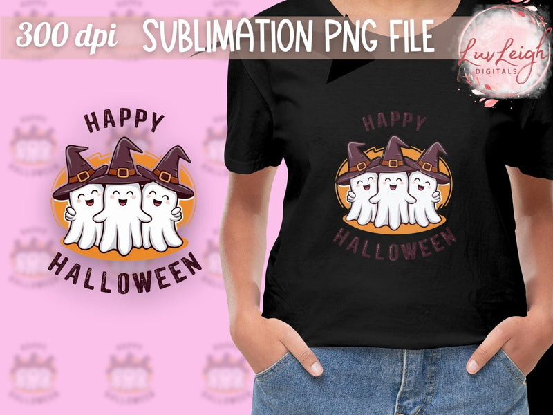 Happy Halloween Ghosts Sublimation PNG Sublimation Luvleigh Digitals 