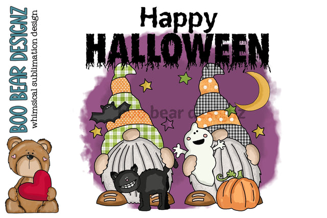 Happy Halloween Gnome Clipart Sublimation Boo Bear Designz 