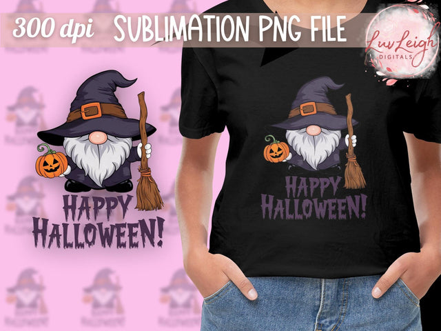 Happy Halloween Gnome Sublimation PNG Sublimation Luvleigh Digitals 