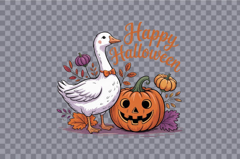 Happy Halloween Goose and pumpkin Sublimation SVGArt 