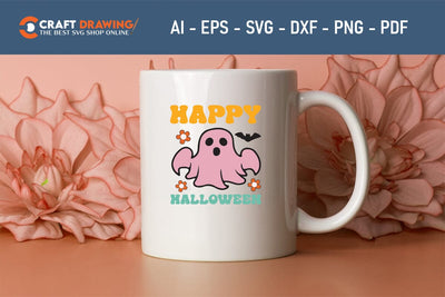 Happy Halloween Halloween Svg, Halloween Png , Halloween Clipart, Ghost Svg, Halloween Shirt Svg, Hippie Svg, Retro Svg, Svg Bundle, Sublimation Designs SVG Debashish Barman 