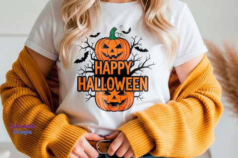 Happy Halloween Pumpkin PNG Design | Halloween design for sublimation Sublimation Sublimatiz Designs 