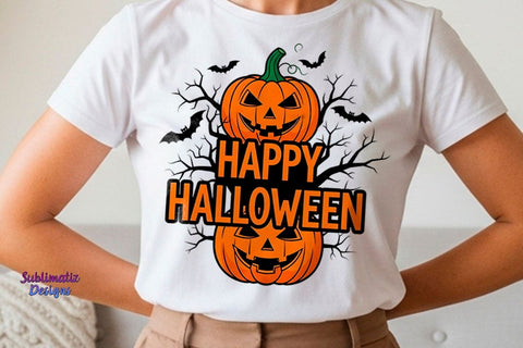 Happy Halloween Pumpkin PNG Design | Halloween design for sublimation Sublimation Sublimatiz Designs 