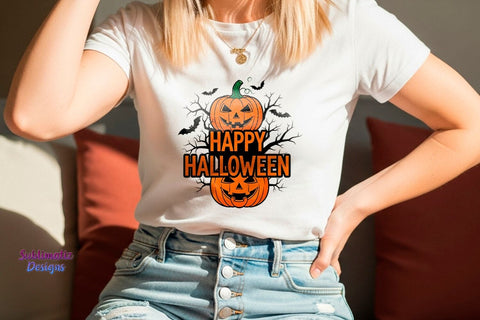Happy Halloween Pumpkin PNG Design | Halloween design for sublimation Sublimation Sublimatiz Designs 