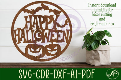 Happy Halloween sign svg laser cut file SVG APInspireddesigns 