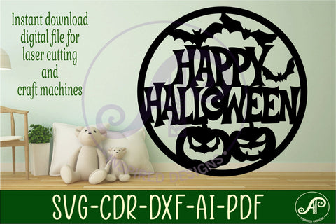 Happy Halloween sign svg laser cut file SVG APInspireddesigns 