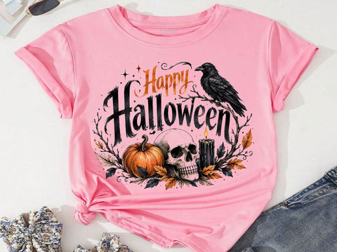 Happy Halloween Skull Raven PNG Clipart SVG artprintfile 