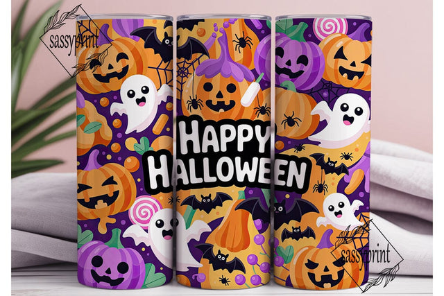 Happy Halloween Spooky Pumpkins Tumbler Sublimation sassyprint 