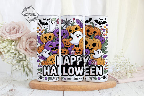 Happy Halloween Spooky Pumpkins Tumbler Sublimation sassyprint 