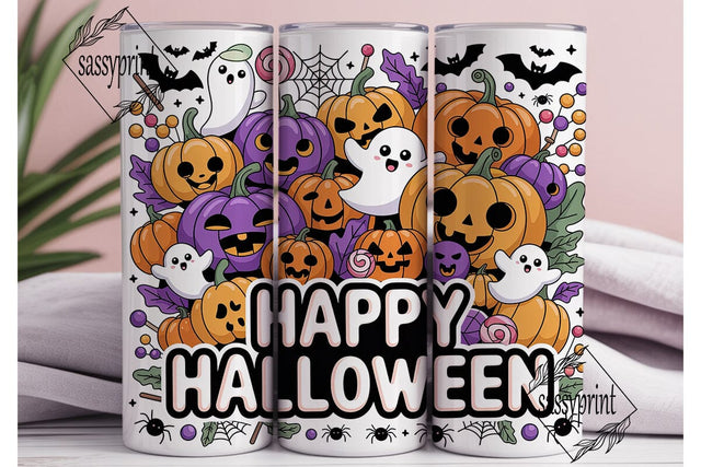 Happy Halloween Spooky Pumpkins Tumbler Sublimation sassyprint 