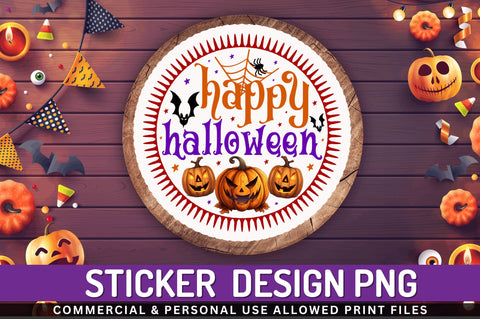 Happy halloween Stickers Design Sublimation Regulrcrative 