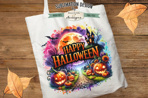 Happy Halloween Sublimation Designs | Four Halloween PNG Sublimation Ewe-N-Me Designs 