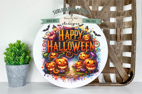 Happy Halloween Sublimation Designs | Four Halloween PNG Sublimation Ewe-N-Me Designs 