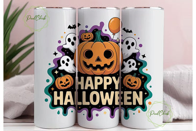 Happy Halloween Tumbler Wrap Sublimation PixelChick 