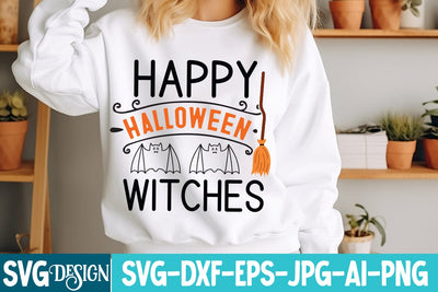 Happy Halloween Witches SVG Design,Halloween,Halloween svg,Halloween svg Cut File,Halloween SVG Design,Witch svg Design,Spooky Svg Design,Happy Halloween svg SVG BlackCatsMedia 