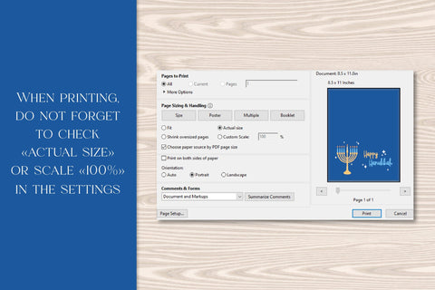 Happy Hanukkah Greeting Card, Printable Hanukkah Card PDF & JPG Digital Download | Traditional Menorah Candles Illustration Blue Background Sublimation AnnaViolet_store 