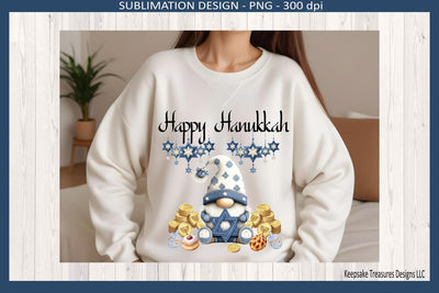 Happy Hanukkah, Hanukkah Gnomes, Sublimation Png Design, Digital download Sublimation Keepsake Treasures Designs LLC. 