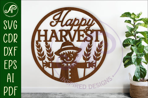Happy harvest wall sign svg laser cut file SVG APInspireddesigns 