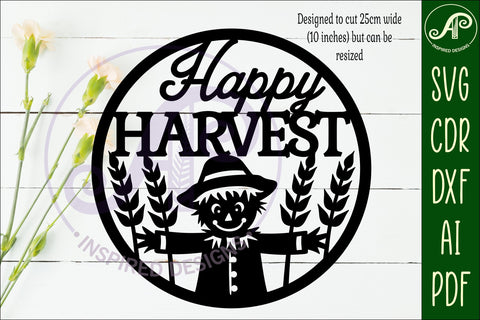 Happy harvest wall sign svg laser cut file SVG APInspireddesigns 