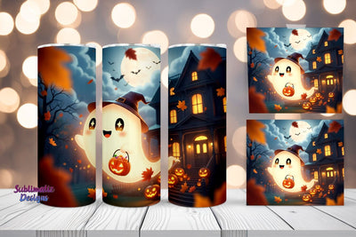 Happy Haunt Tumbler Wrap | Halloween Tumbler Wrap for Sublimation Sublimation Sublimatiz Designs 
