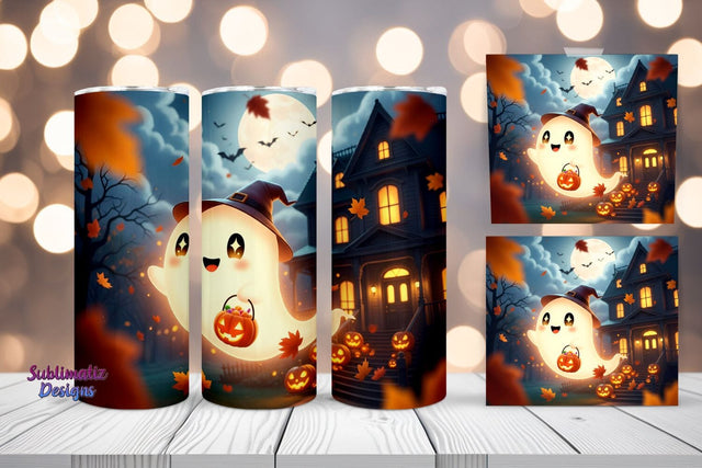 Happy Haunt Tumbler Wrap | Halloween Tumbler Wrap for Sublimation Sublimation Sublimatiz Designs 