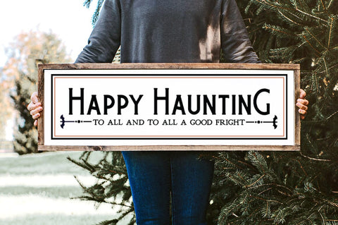 Happy Haunting Front Porch Halloween Welcome Sign SVG Pickled Thistle Creative 