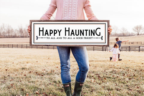 Happy Haunting Front Porch Halloween Welcome Sign SVG Pickled Thistle Creative 