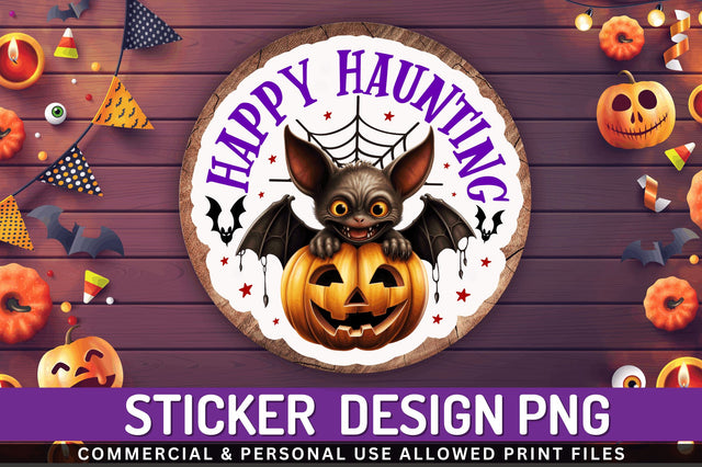 Happy haunting Stickers Design Sublimation Regulrcrative 