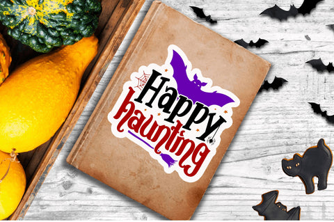 Happy haunting Stickers Design Sublimation Regulrcrative 