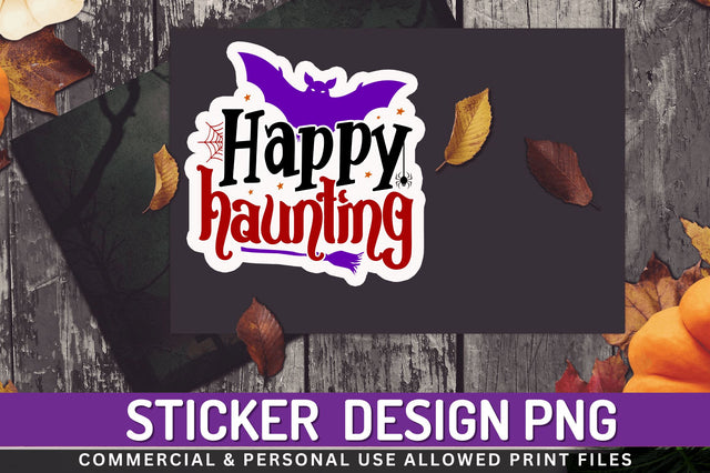 Happy haunting Stickers Design Sublimation Regulrcrative 