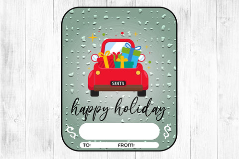 Happy Holiday PNG Christmas Money Card Holder Sublimation CraftLabSVG 