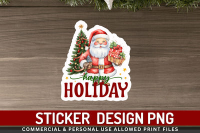Happy holiday Stickers Design Sublimation Regulrcrative 