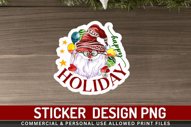 Happy holiday Stickers Design Sublimation Regulrcrative 