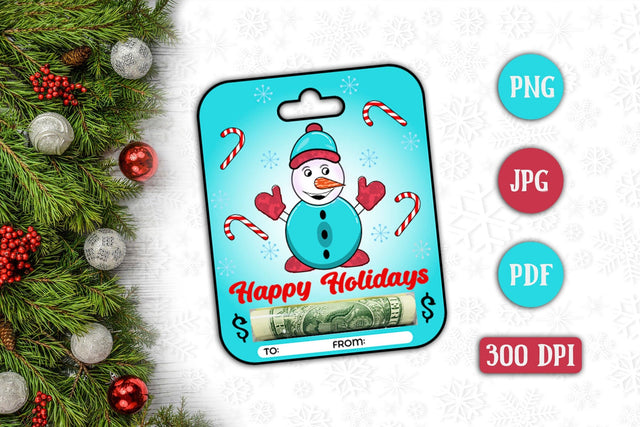Happy Holidays, Christmas Money Card PNG Sublimation CraftLabSVG 