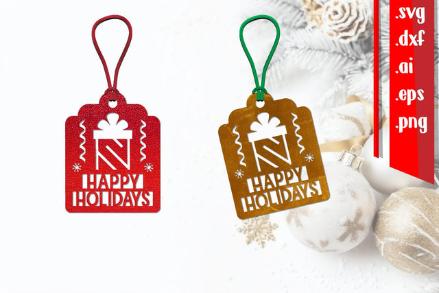 Happy Holidays Gift Card | Christmas Tag cut files SVG zafrans studio 
