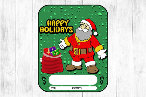 Happy Holidays Printable Christmas Money Card Sublimation CraftLabSVG 