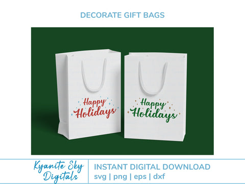 Happy Holidays retro sparkle Christmas SVG cut file SVG Kyanite Sky Digitals 